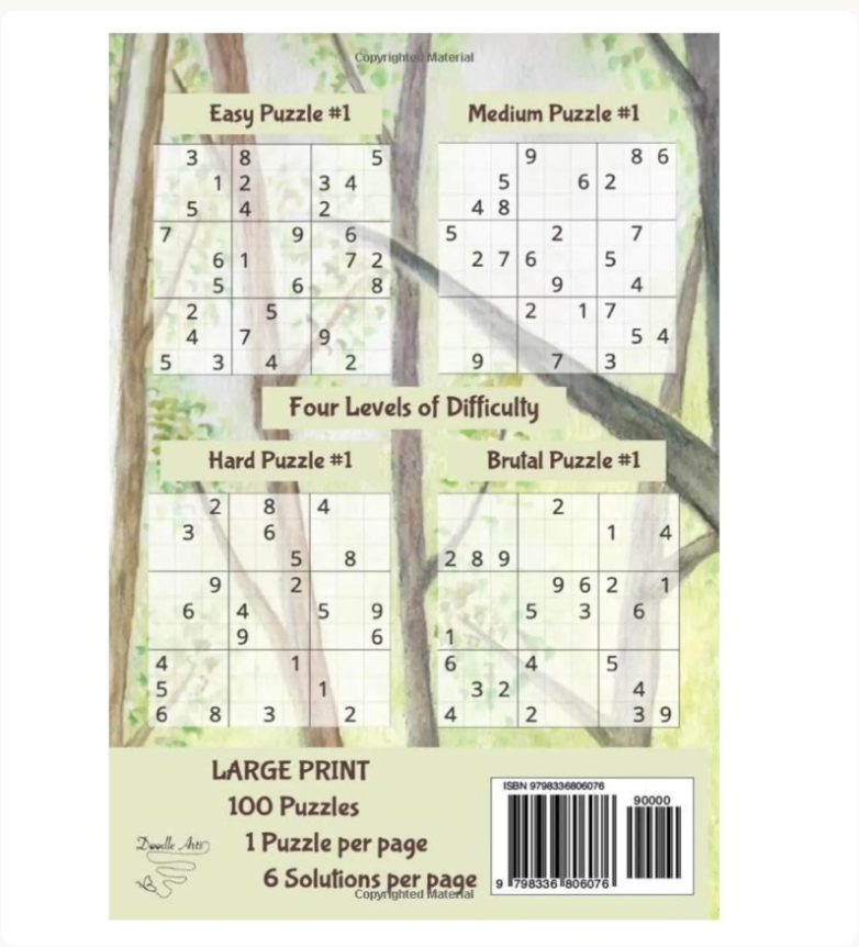 Large Print Owl Sudoku Puzzle Book: Four Difficulty Levels