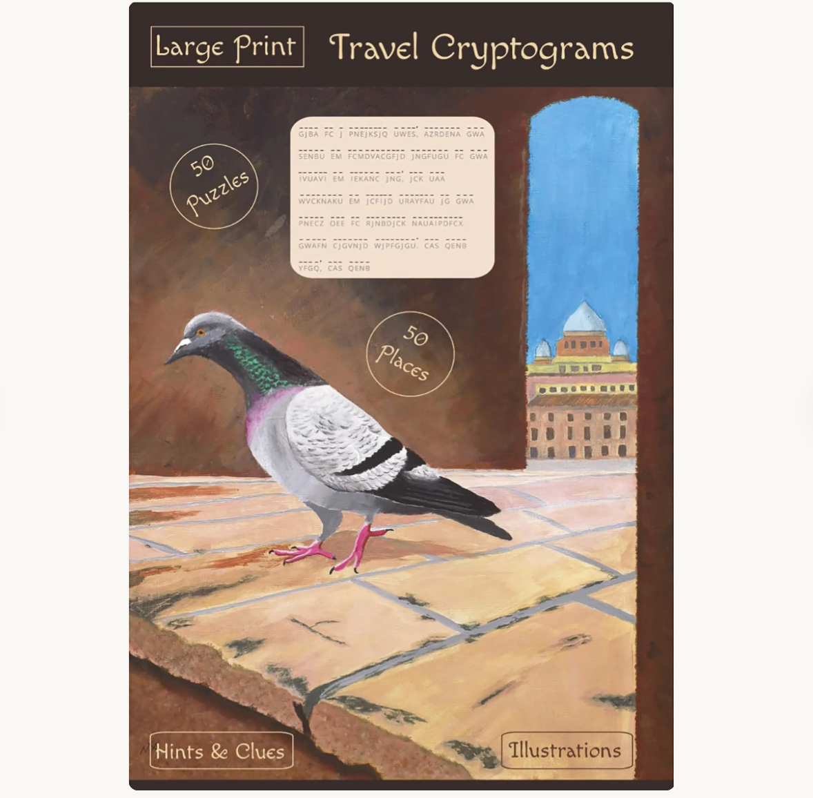Large Print Travel Cryptograms: Puzzle Book About Fun Places to Visit
