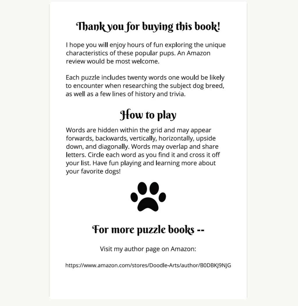Dogs Word Search Puzzle Book