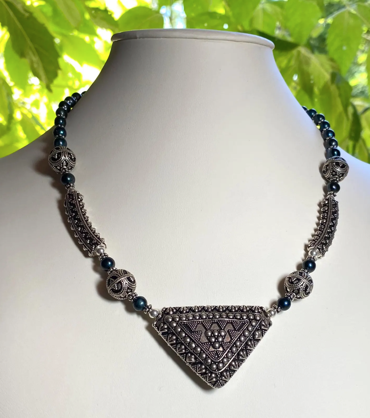 Bali Silver and Freshwater Pearl Necklace
