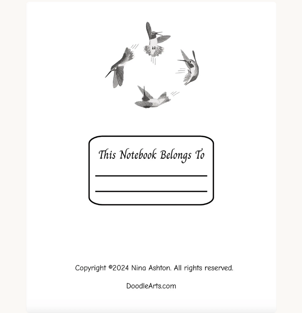 Acrobatic Hummingbirds Composition Notebook: Wide Ruled Bird Lovers Journal