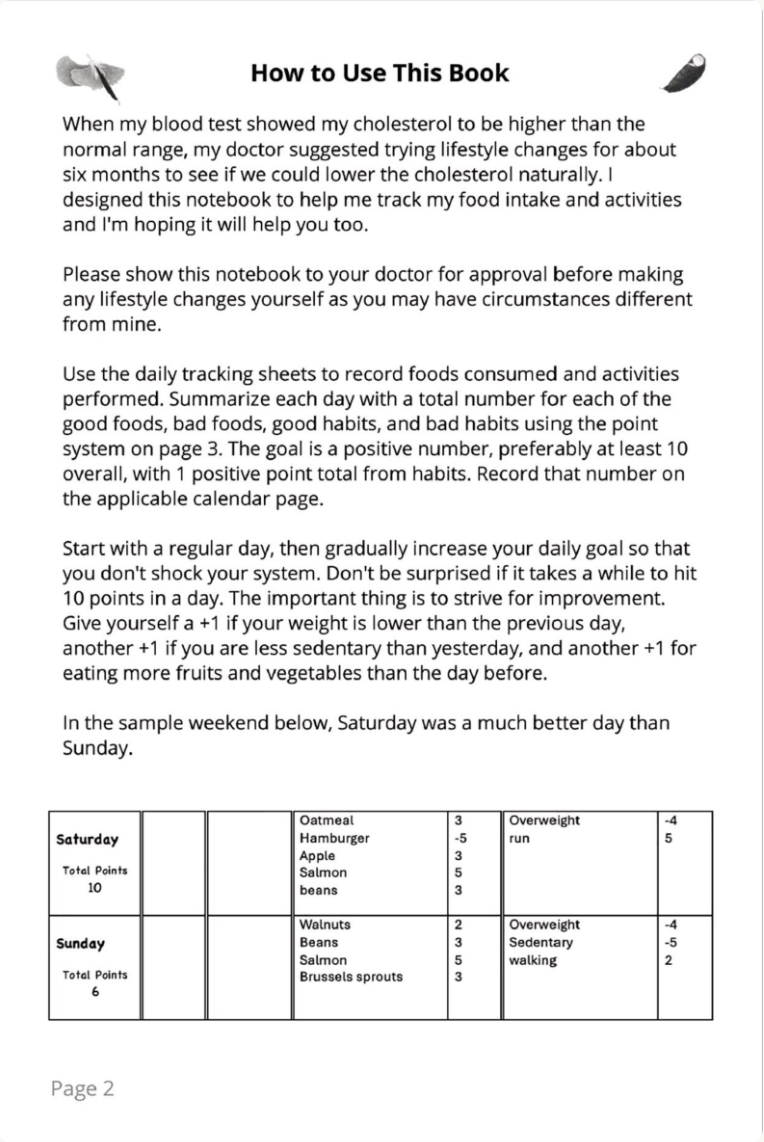 Lower Cholesterol with Diet and Exercise: Food and Habit Planner and Tracker
