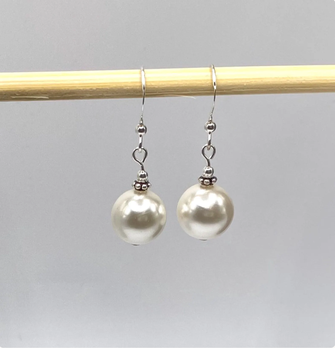 Tahitian South Sea Single Shell Ivory Pearl Earrings