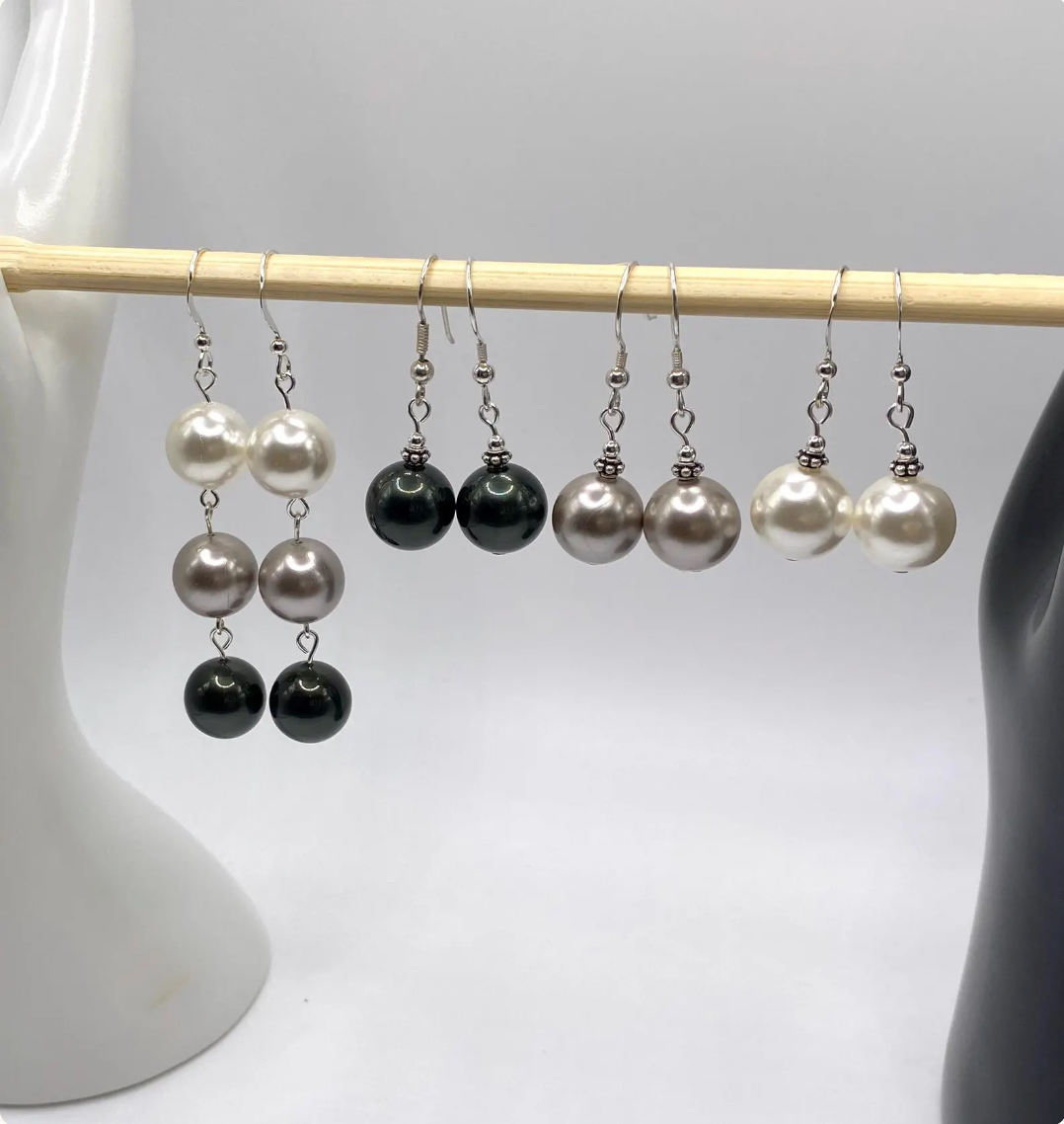 Tahitian South Sea Single Shell Ivory Pearl Earrings