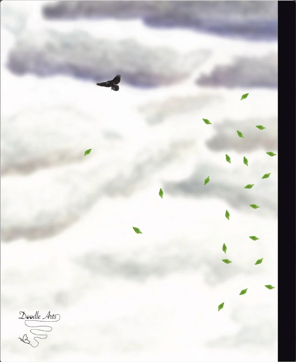 Composition Notebook: College Ruled with Ravens and Crows Soaring in a Storm Illustration