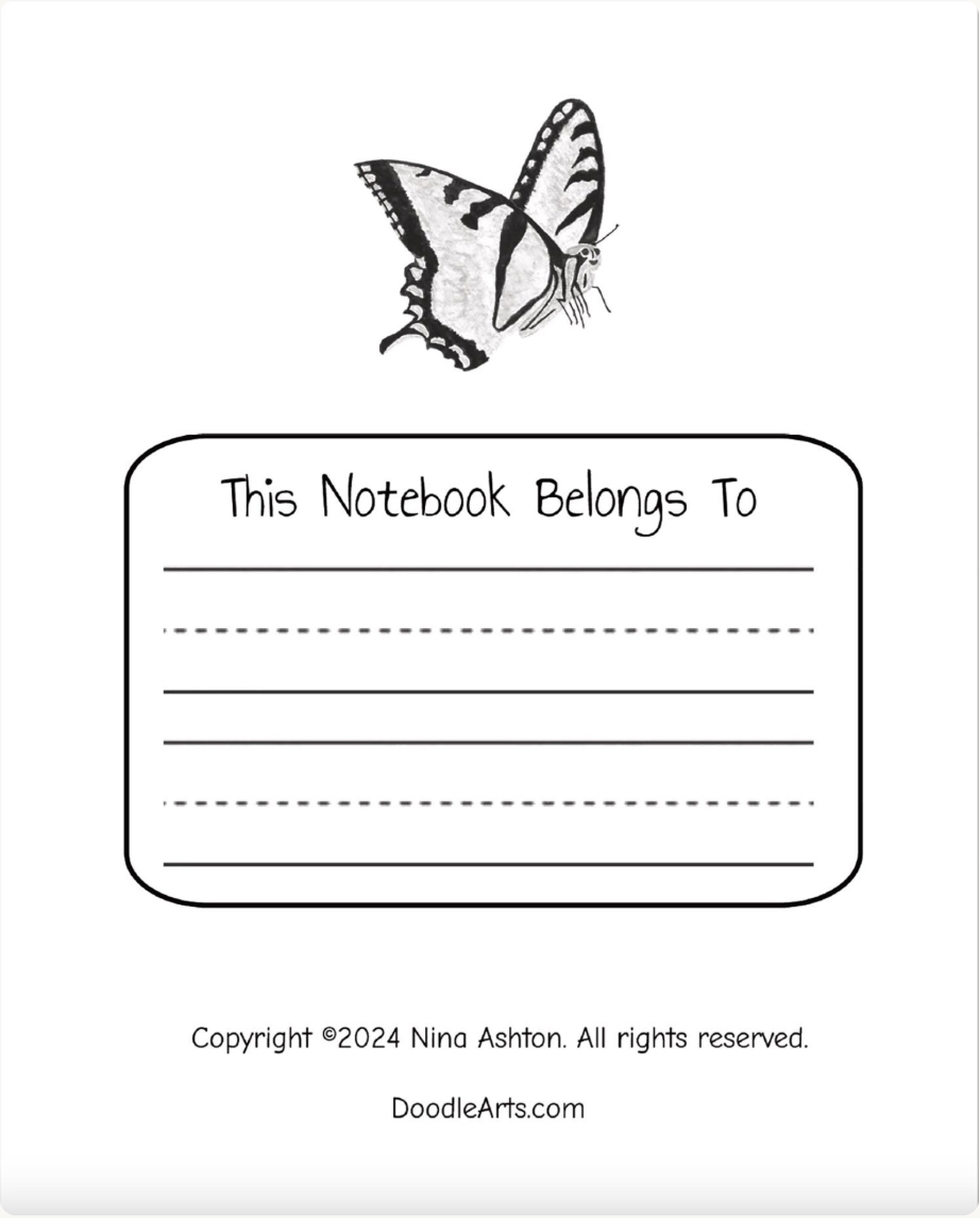 Butterfly & Flower Primary Composition Notebook: Draw and Write Journal