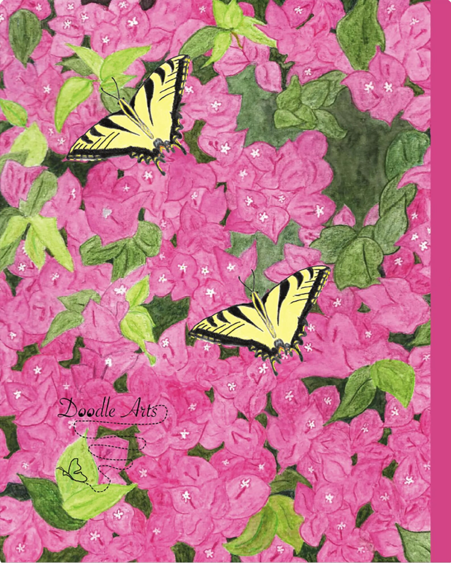 Butterfly & Flower Primary Composition Notebook: Draw and Write Journal