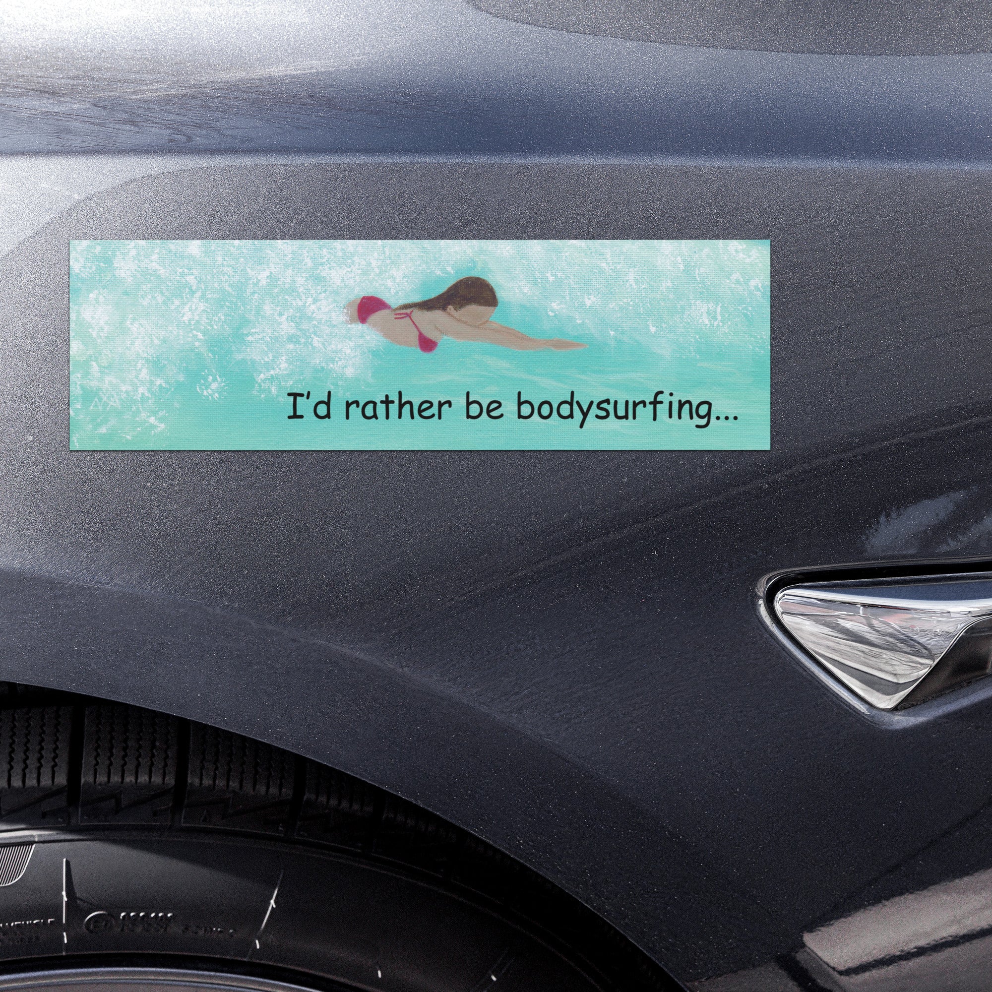 I'd Rather Be Bodysurfing Car Magnets