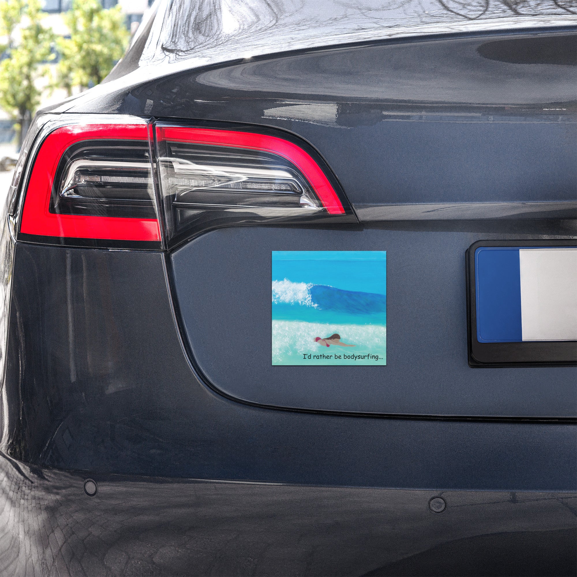 I'd Rather Be Bodysurfing Car Magnets