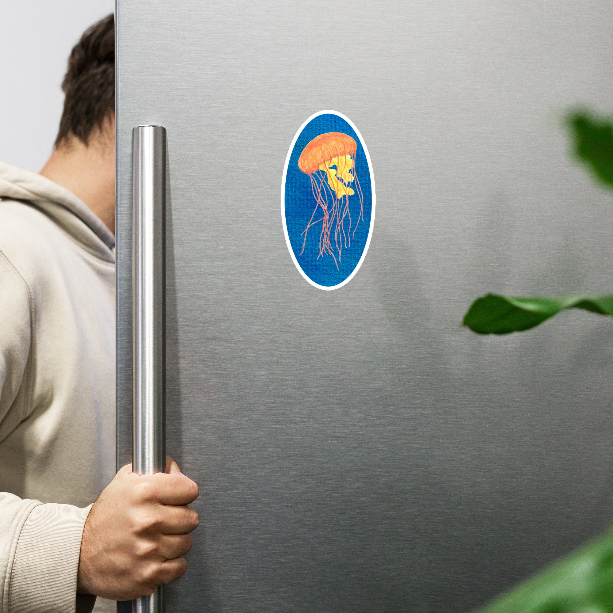 Jellyfish in Deep Blue Sea Magnet