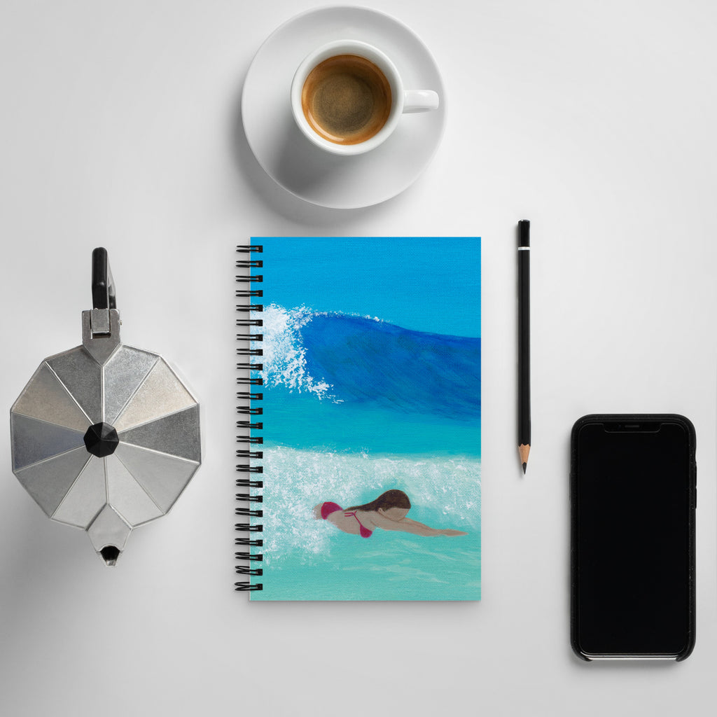Bodysurfing Spiral Notebook