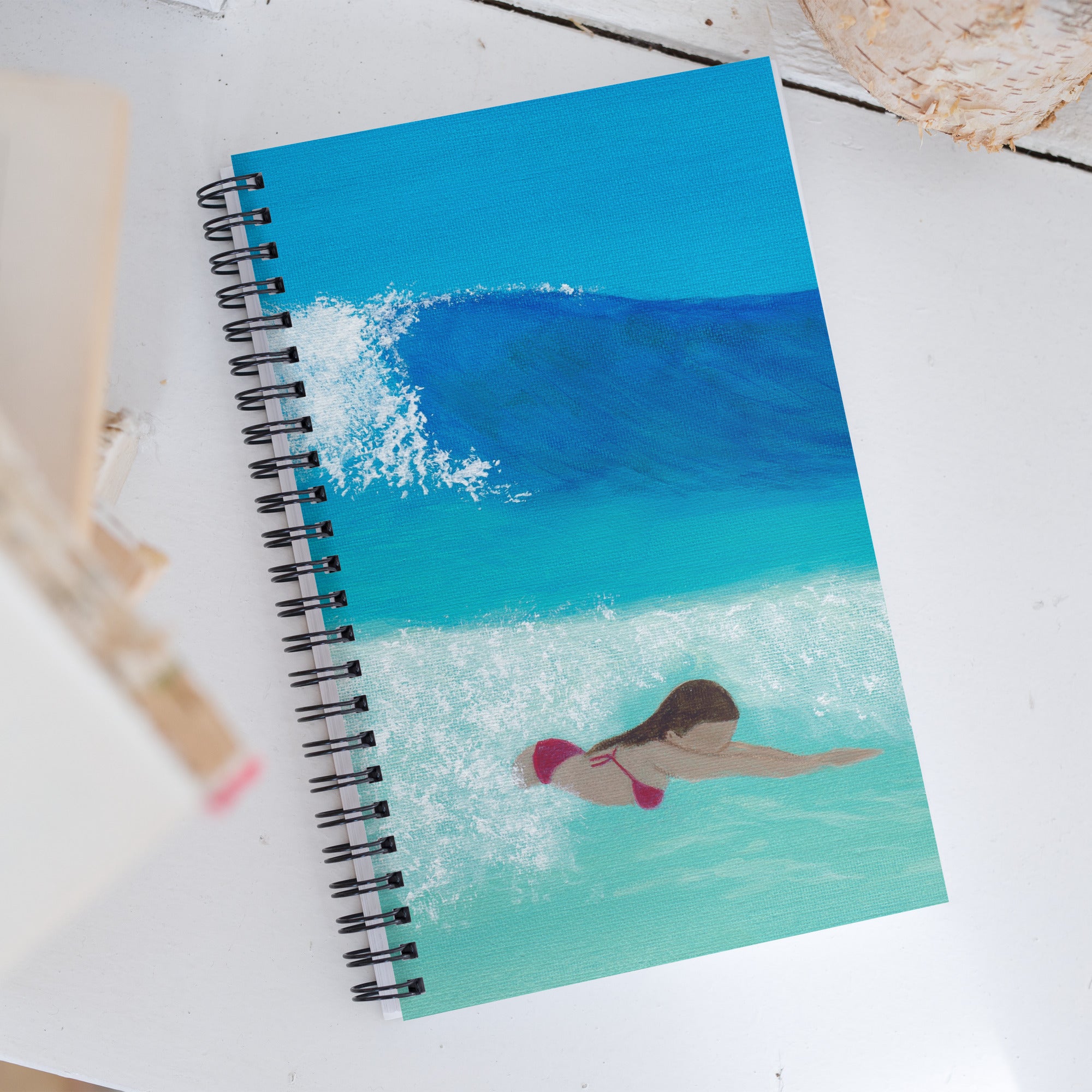 Bodysurfing Spiral Notebook