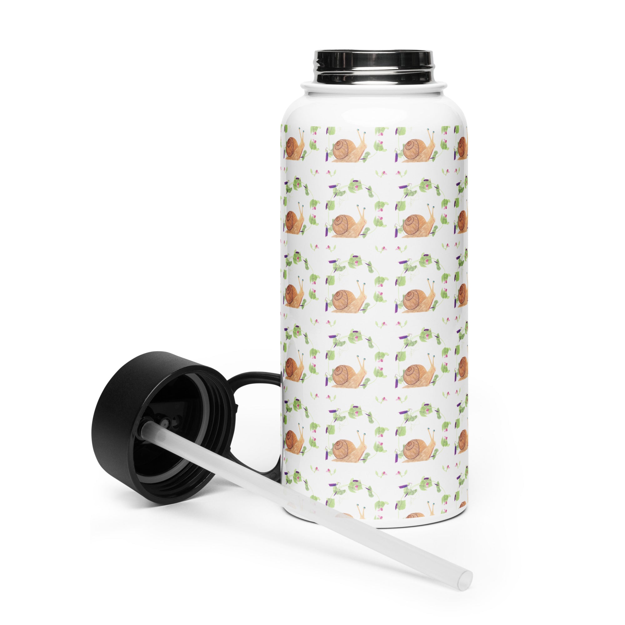 Snail Stainless Steel Water Bottle with a Straw Lid