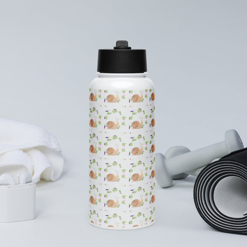 Snail Stainless Steel Water Bottle with a Straw Lid
