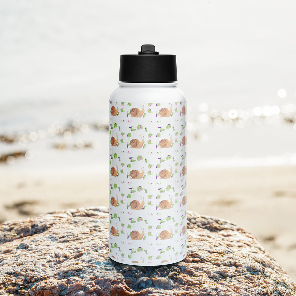 Snail Stainless Steel Water Bottle with a Straw Lid