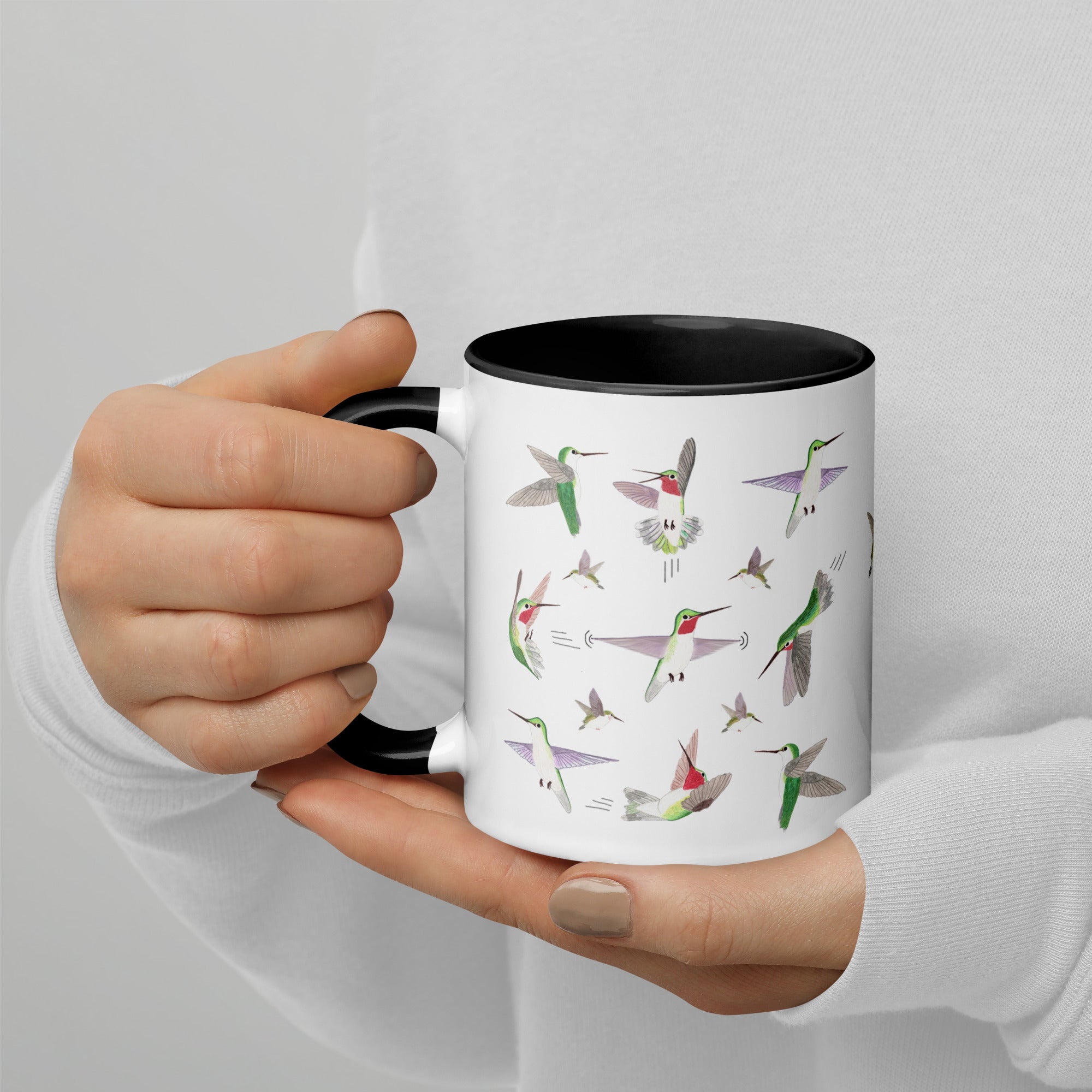 Hummingbird Mug with Color Inside