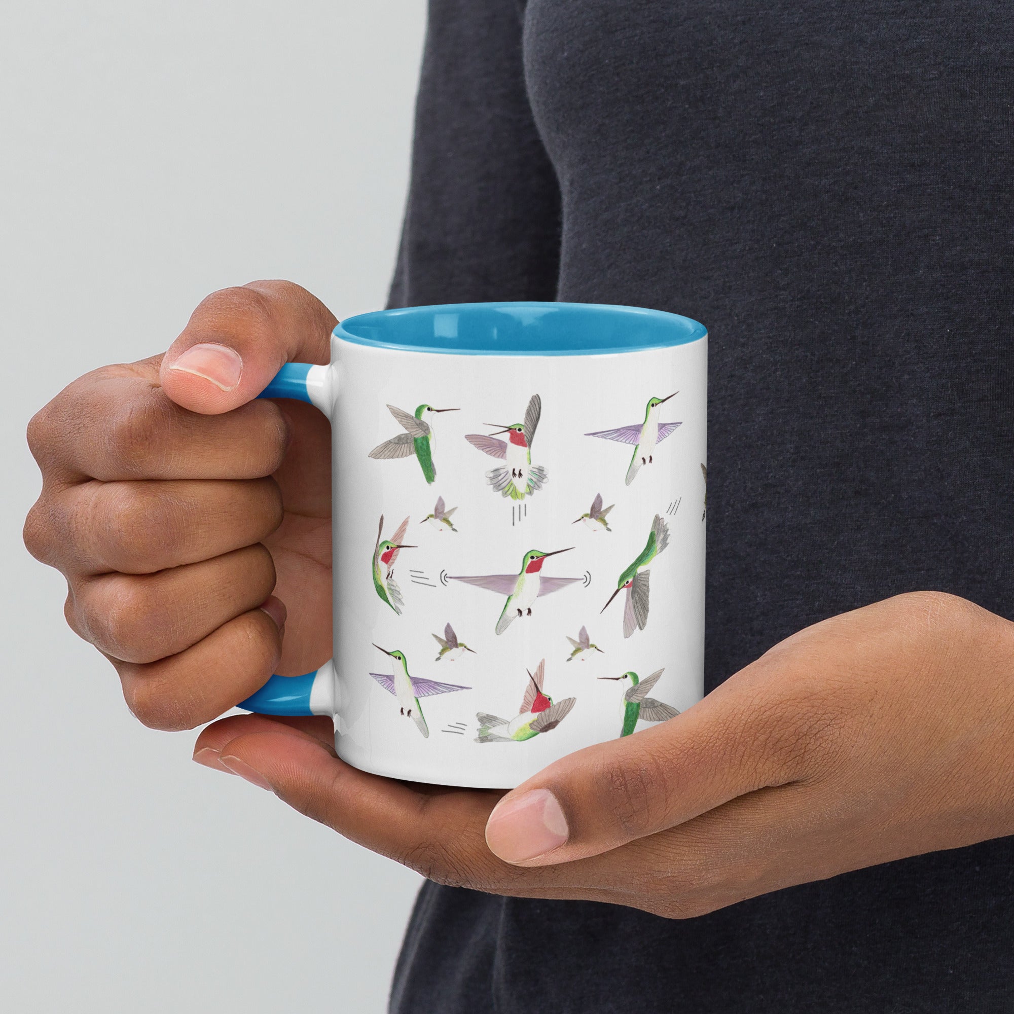 Hummingbird Mug with Color Inside