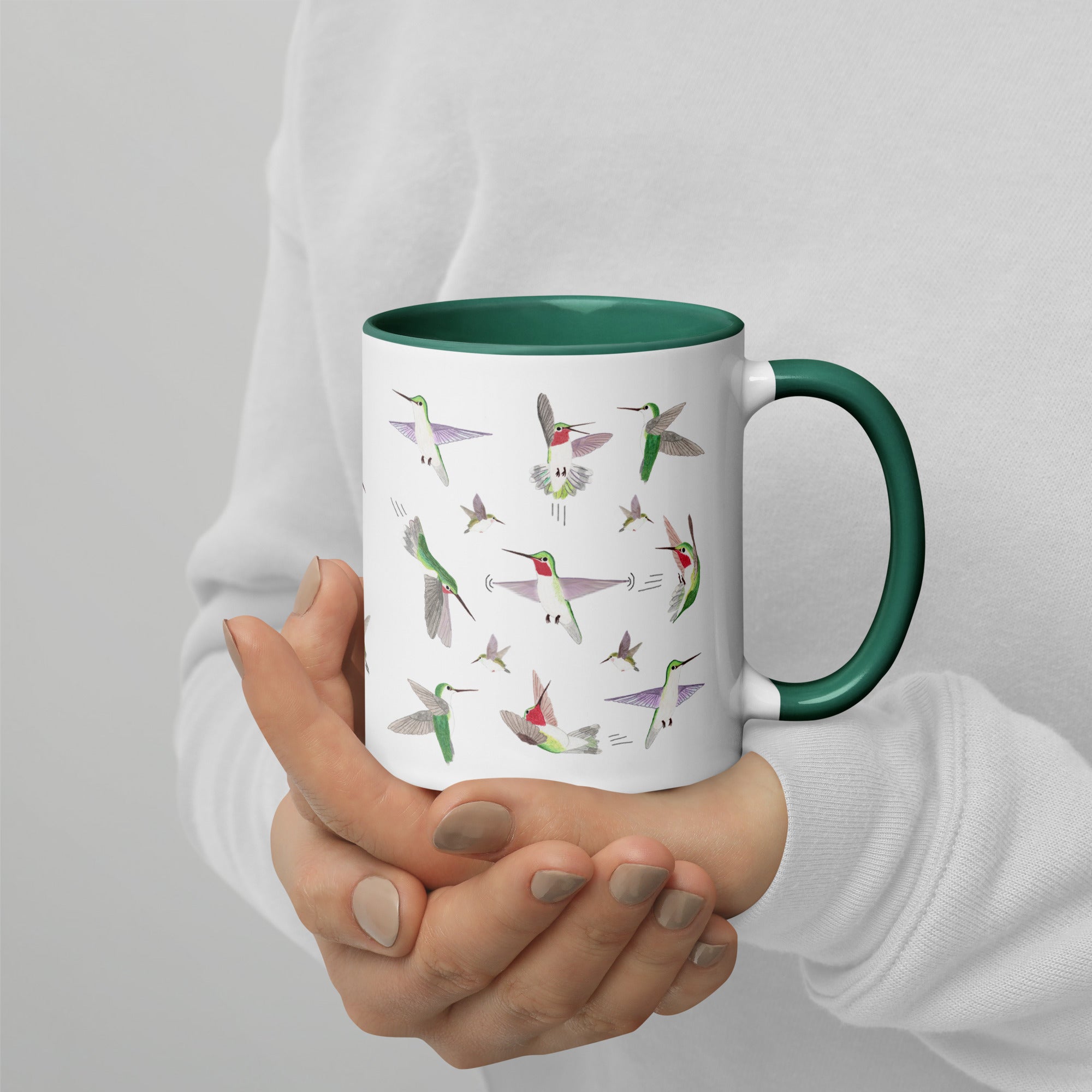 Hummingbird Mug with Color Inside