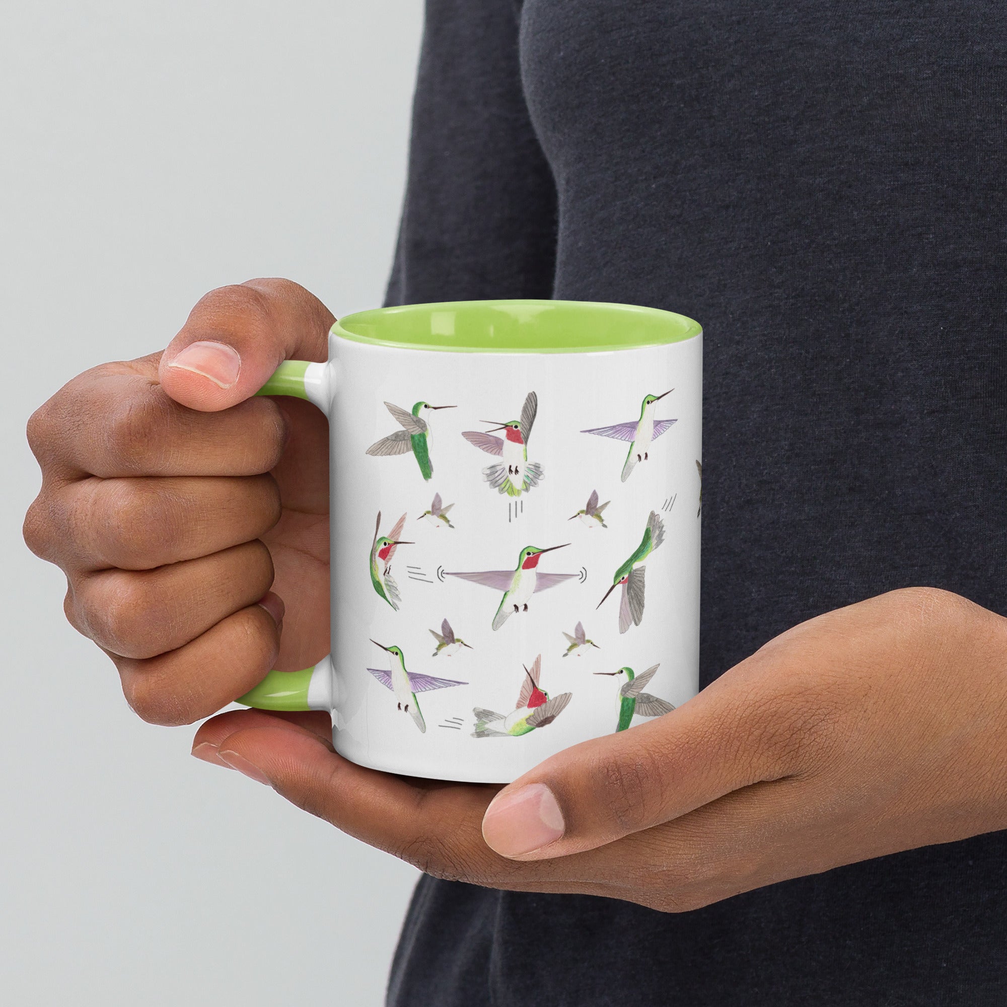 Hummingbird Mug with Color Inside