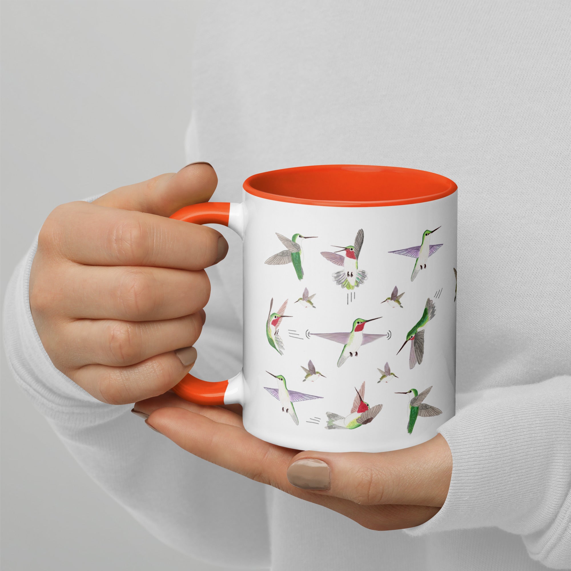 Hummingbird Mug with Color Inside